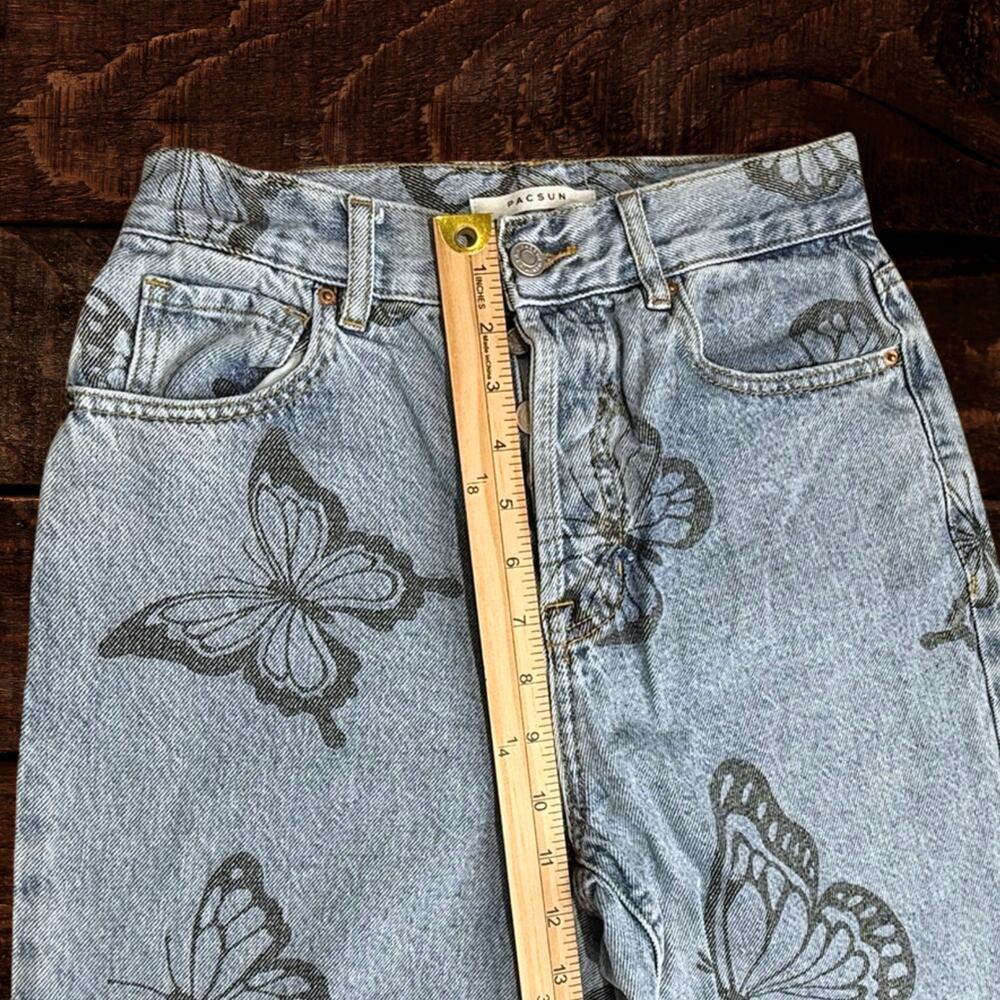 Pacsun Eco Butterfly High Waisted Straight Leg Cropped Jeans Size 26 - Picture 8 of 10